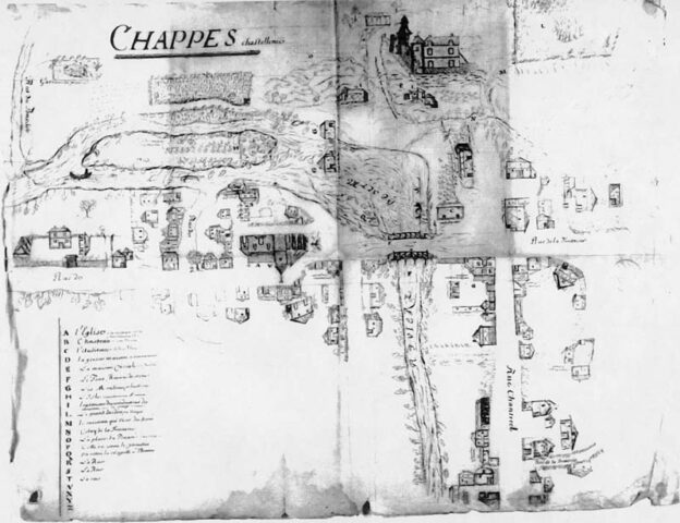 1500 Carte de Cassigni de Chappes près de la forêt d'Orient en Champagne Ardenne