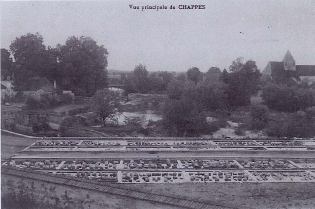 1908 Les fosses du moulin à eau à Chappes dans l'Aube en Champagne Ardenne